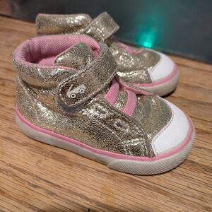 Gold and Pink Kids Shoes